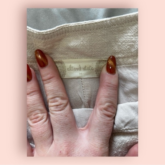 Altar’d state cream linen mini skirt with pockets and‎ belt loops size M - Picture 4 of 5